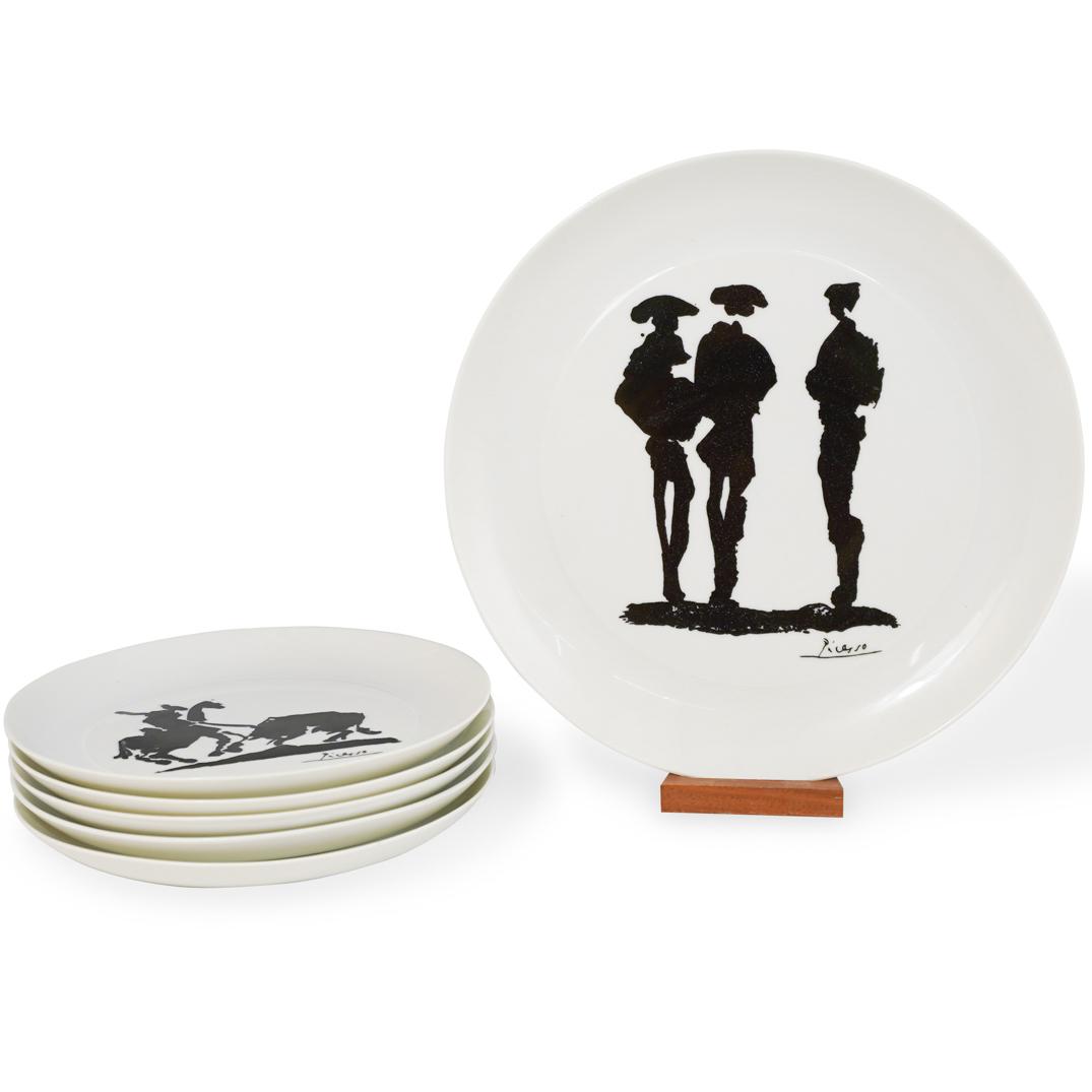 (6 Pc) Picasso Block Porcelain Plates (1 of 4)