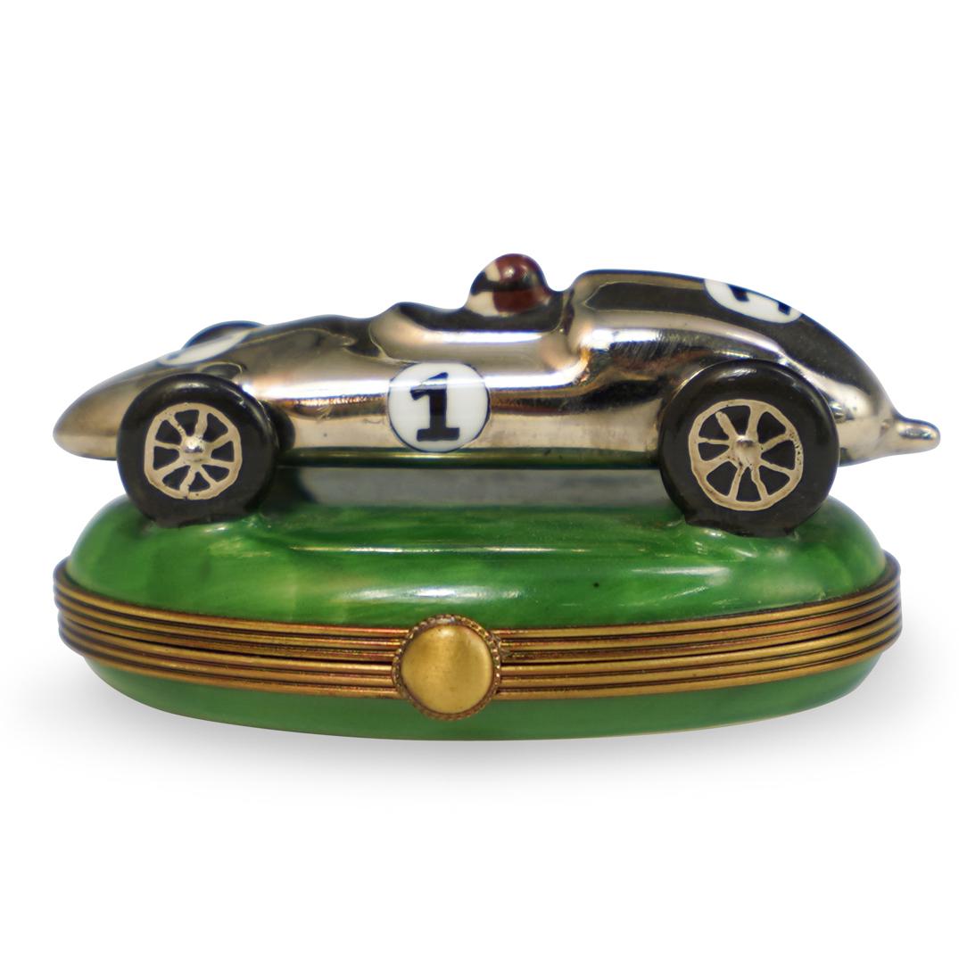 Limoges Porcelain Race Car Trinket Box (1 of 4)
