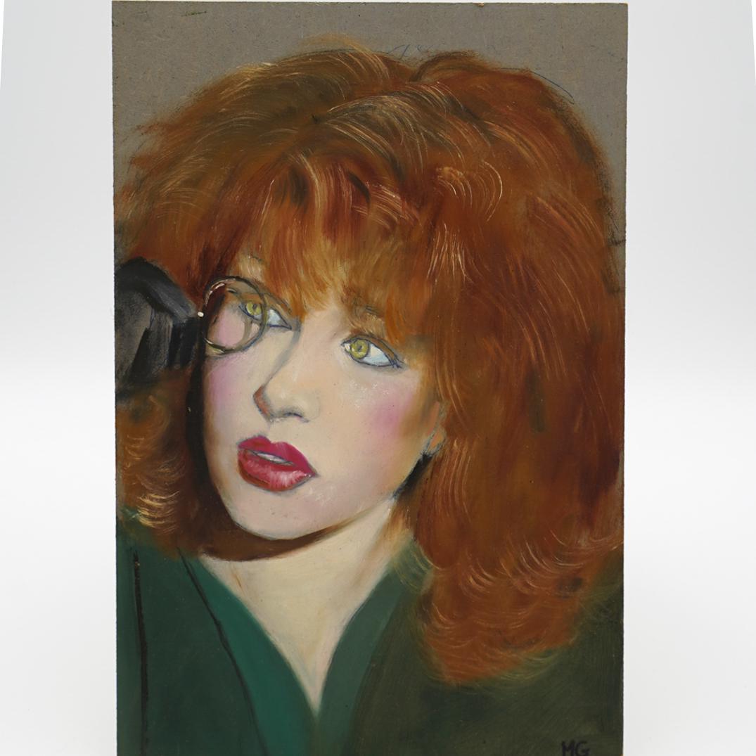 Marc Olivier Gregoire (French, 1897-1991) Painting: DESCRIPTION: A pair of oil on panel painting by prominent French painter, Marc-Olivier Gregoire. Depicts a facial portrait. Signed lower right "MG" CIRCA: 20th Century ORIGIN: France DIMENSIONS: H. 13