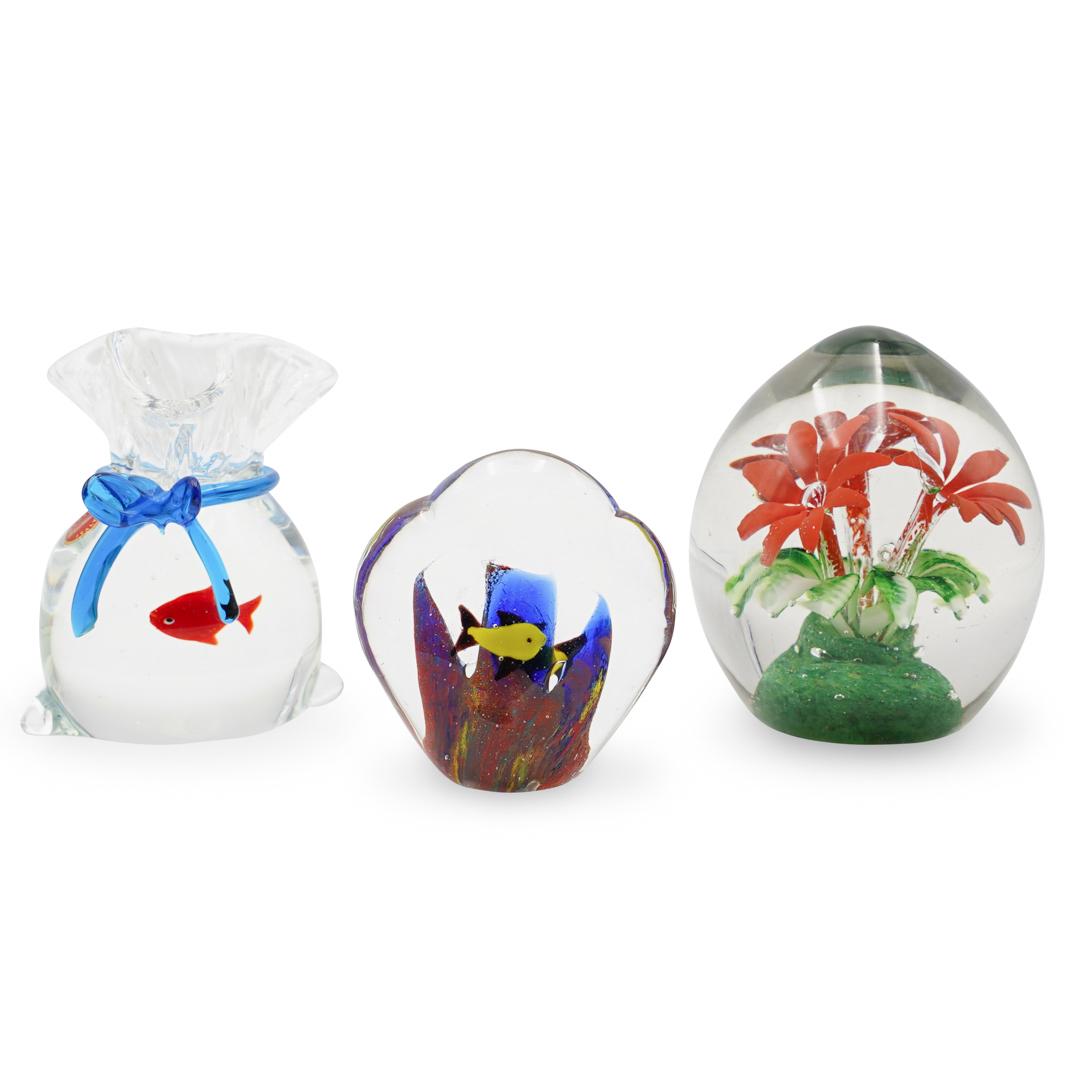 (3 Pc) Murano Glass Paperweights (1 of 4)