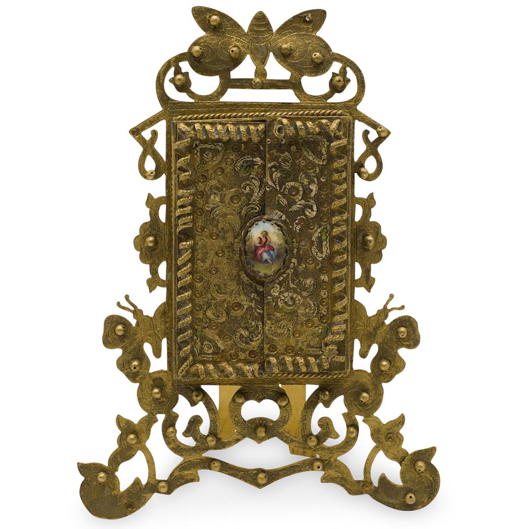 Victorian Champleve and Brass Picture Frame (1 of 5)