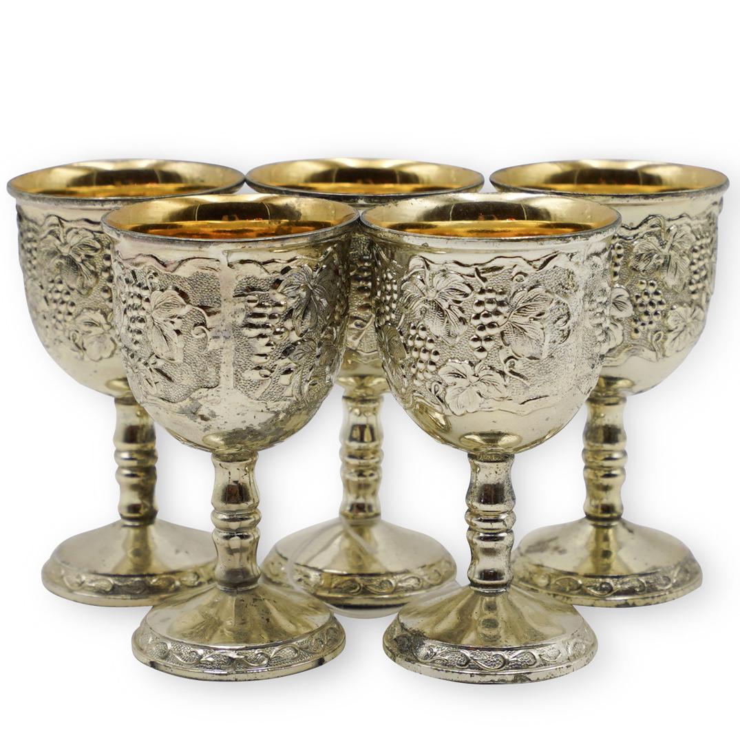 (5 Pc) Silver Plated Kiddush Cups (1 of 2)