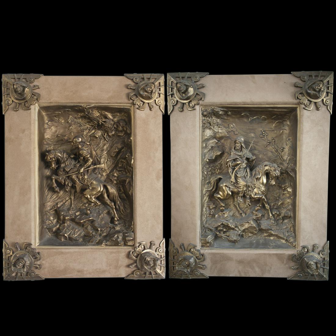 Signed Austrian Bronze Figural Plaques (1 of 5)