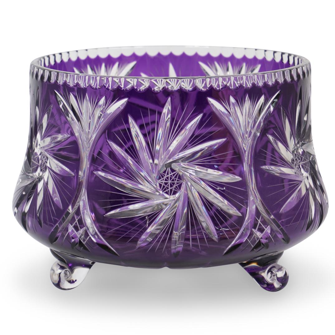 Large Bohemian Crystal Cut Bowl (1 of 3)