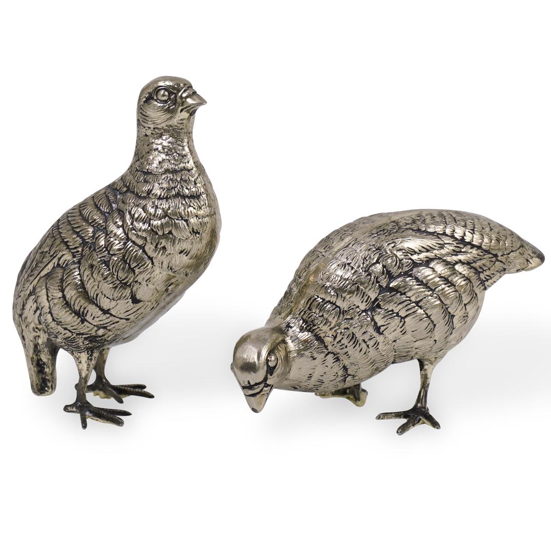Pair of Large Silver Plated Birds (1 of 6)