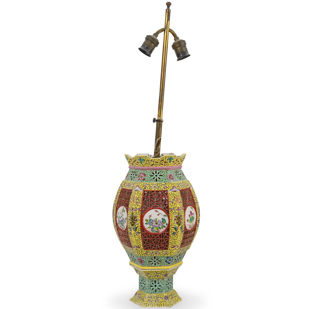 Antique Chinese Famille Jaune Converted Lamps (1 of 7)