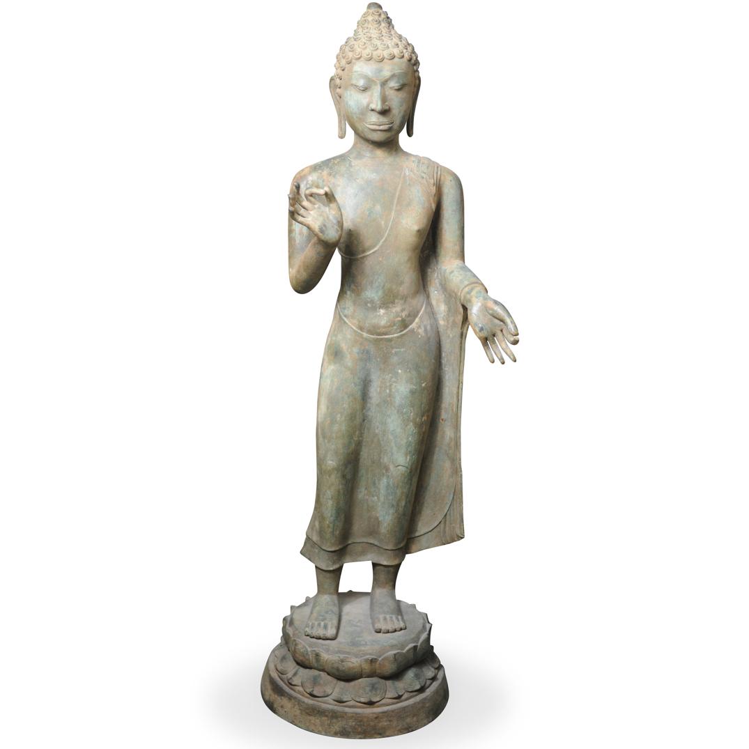 Burmese Bronze Standing Buddha (1 of 8)