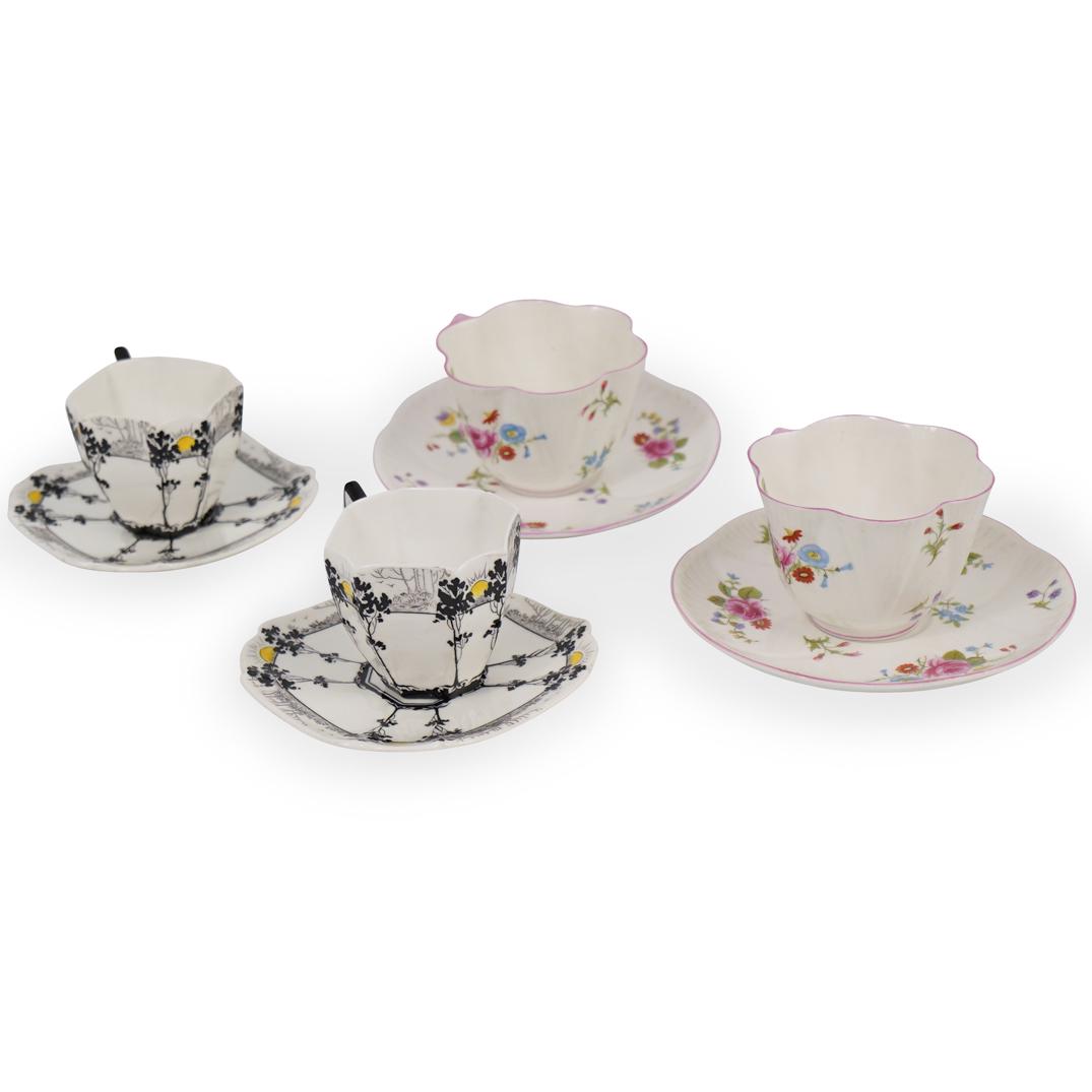 (4 Pc) Shelley Porcelain Teacup and Saucers (1 of 7)