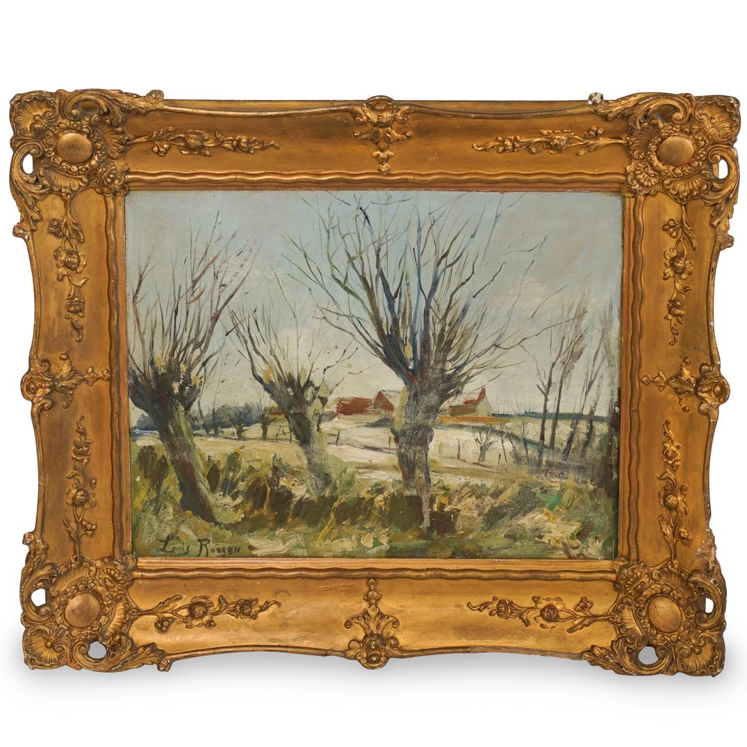 American School Oil on Panel "Rural Landscape" Signed (1 of 5)