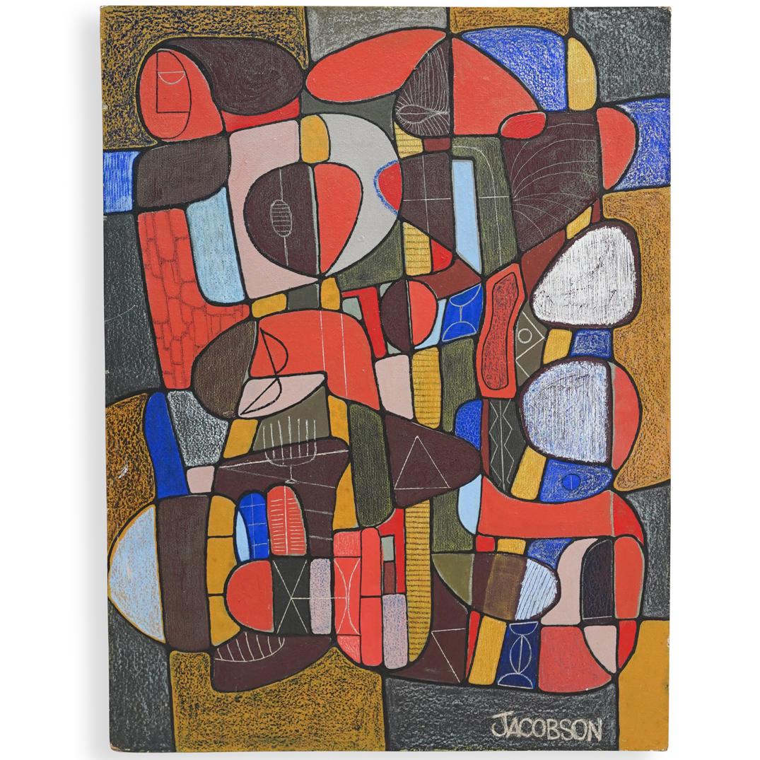 Charles R. Jacobson (American 20th Ct.) Abstract Oil on (1 of 3)