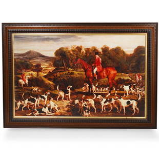 In the Manner of to James Ward (British, 1769-1859): DESCRIPTION: Titled: "Ralph Lambton And His Hounds" The back contains a sticker " Ralph Lambton And His Hounds by James Ward reproduction artist Therese Jordan"Â CIRCA: 20th DIMENSIONS: H:34 W: 24