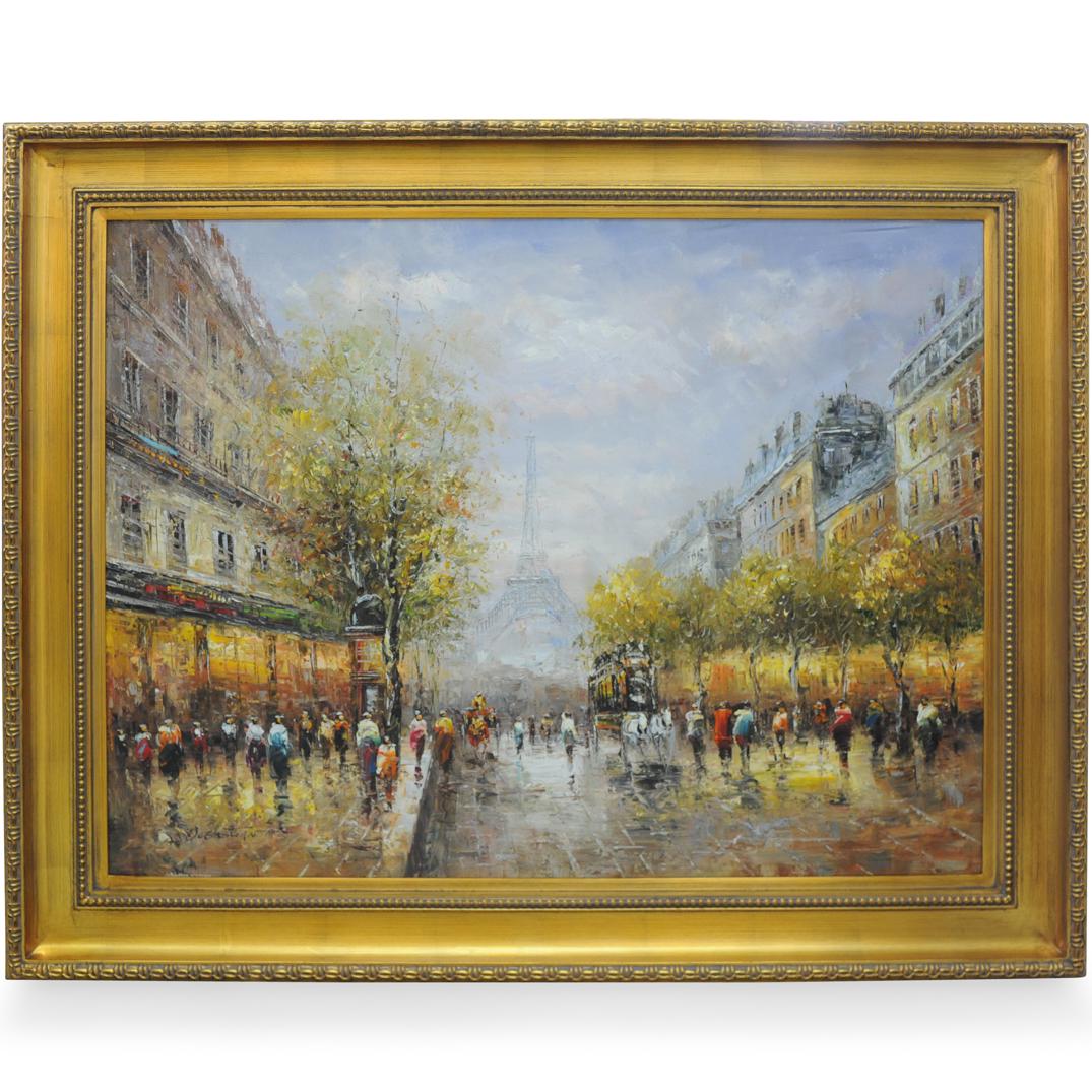 Large Signed Parisian Oil Painting (1 of 4)