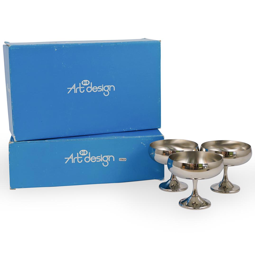 (12 pc) Italian AMC Art Design Stainless Cups (1 of 3)