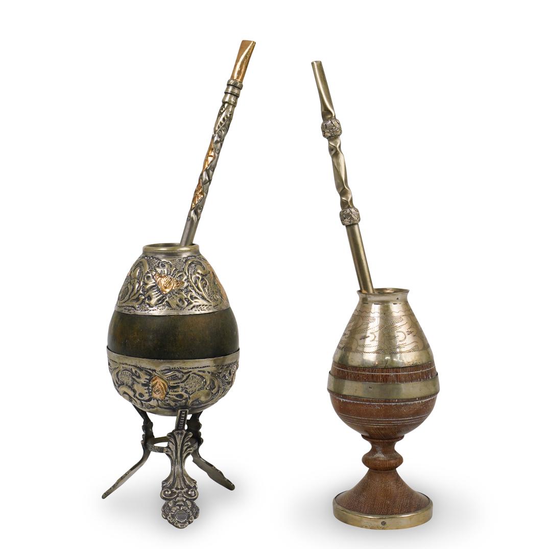 (2 Pc) Vintage South American Mate Cups (1 of 8)