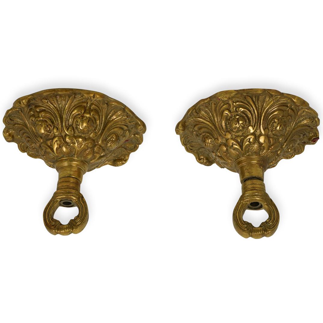 (2 Pc) Antique Gilded Chandelier Canopy (1 of 5)