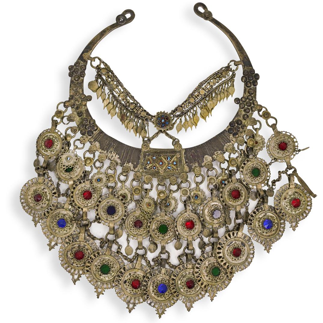 Indian Brass and Rhinestone Necklace (1 of 6)