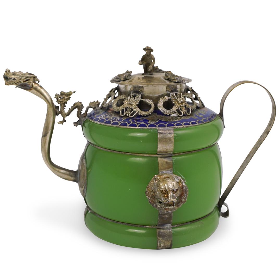 Chinese Jade and Silver Teapot (1 of 6)