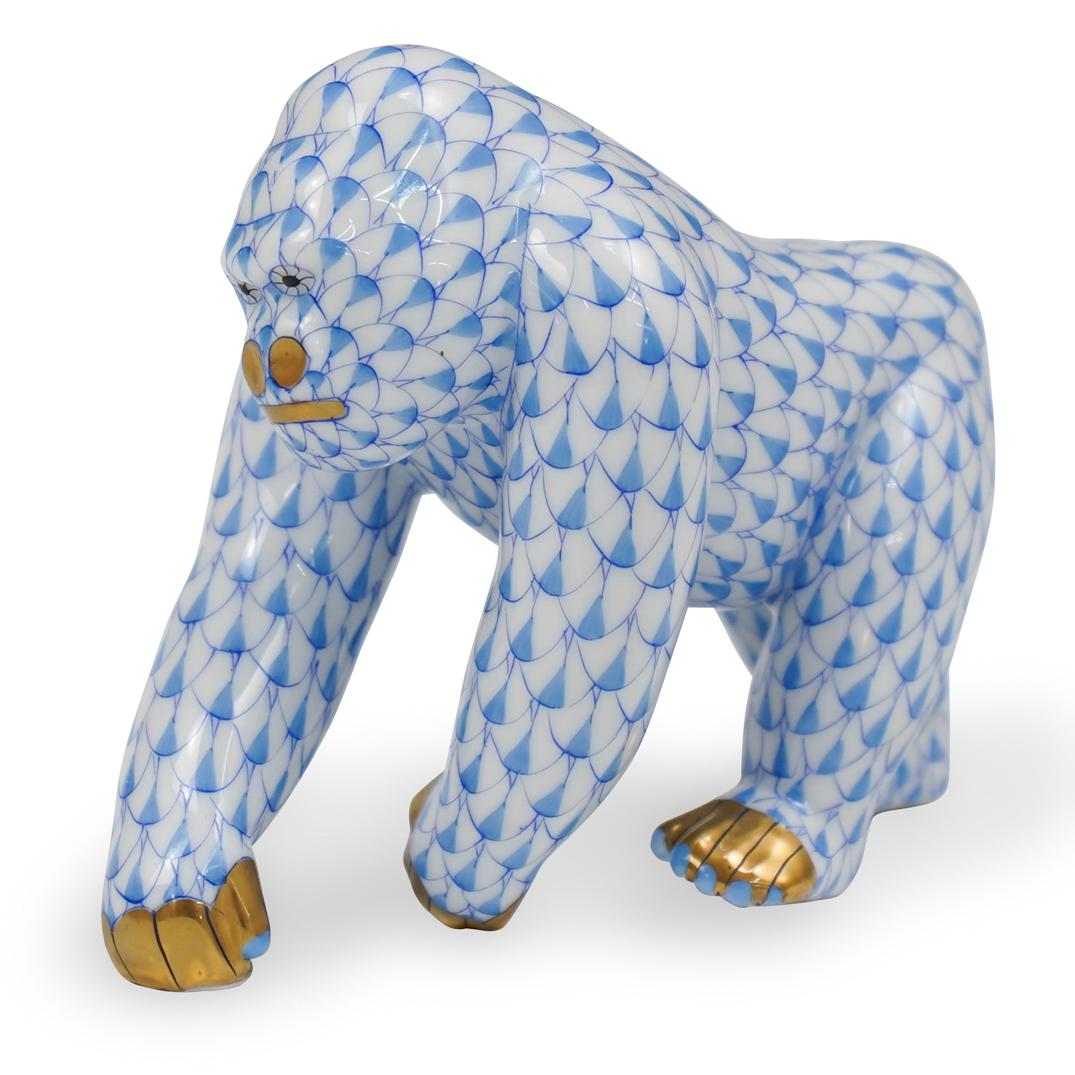 Herend Porcelain Fishnet Gorilla Figurine (1 of 4)