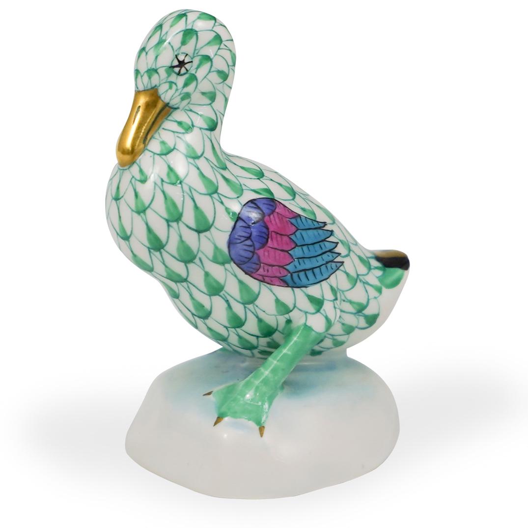 Herend Porcelain Fishnet Duck Figurine (1 of 3)