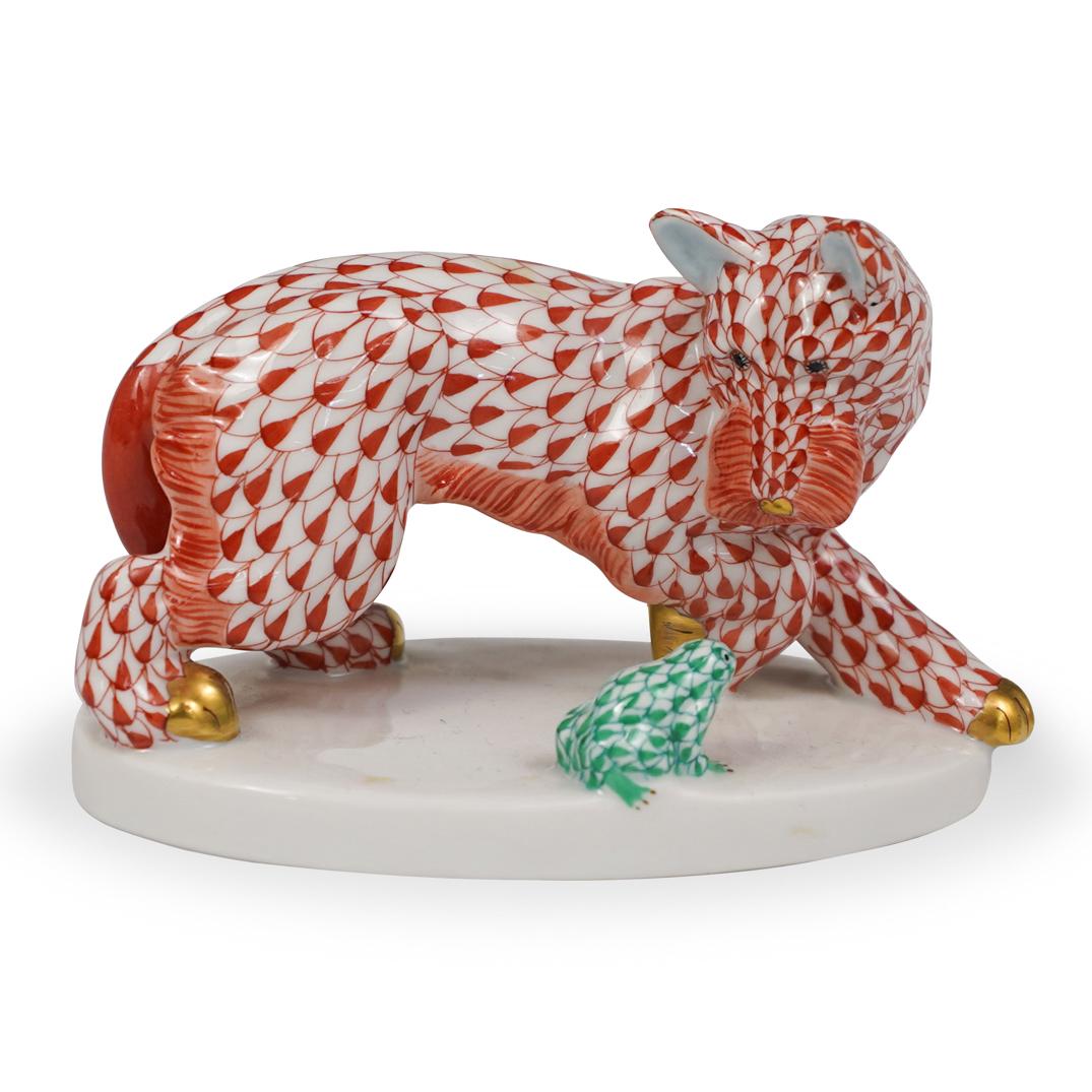 Herend Porcelain Dog & Frog Figurine (1 of 4)
