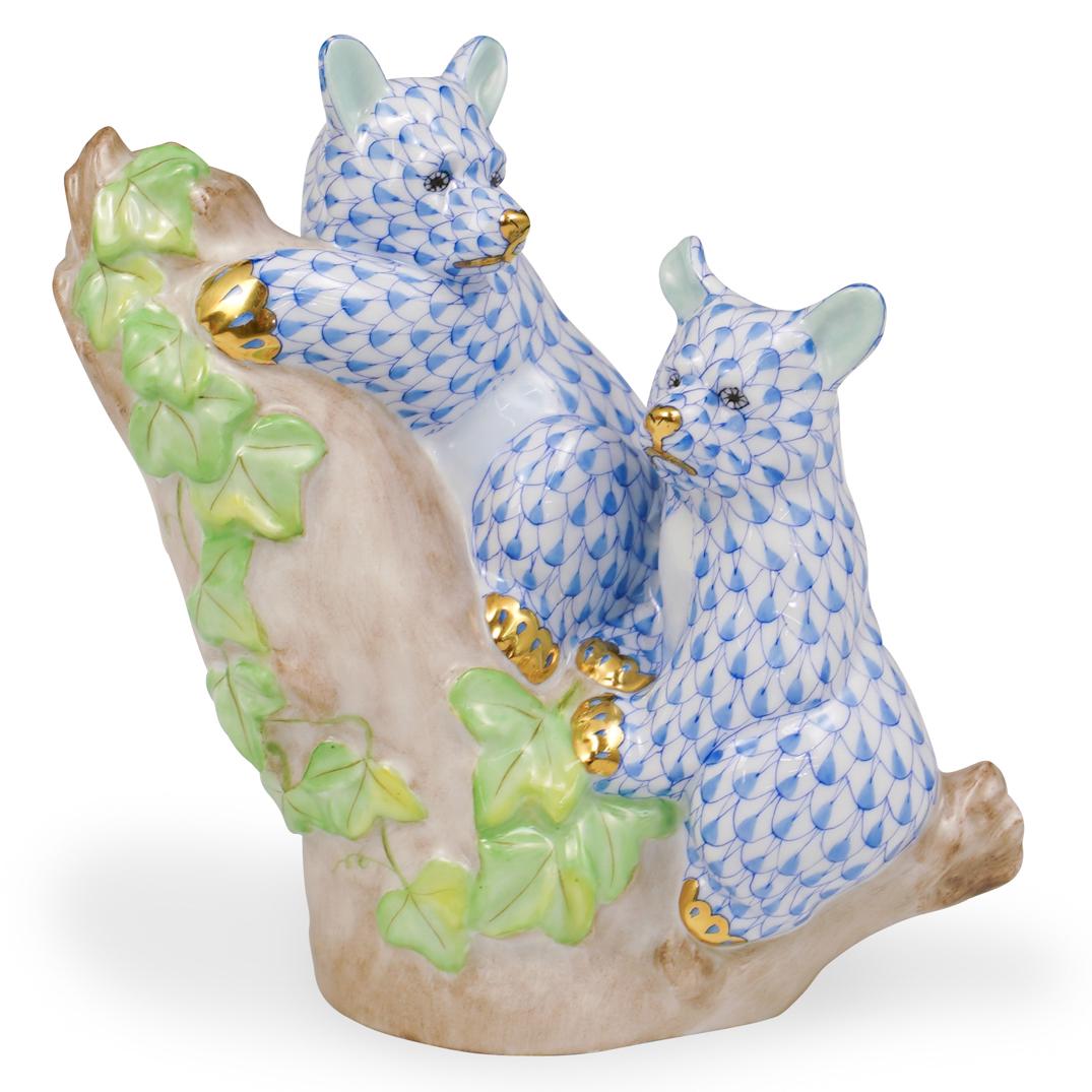 Herend Porcelain Bear Cubs Playing Figurine (1 of 5)