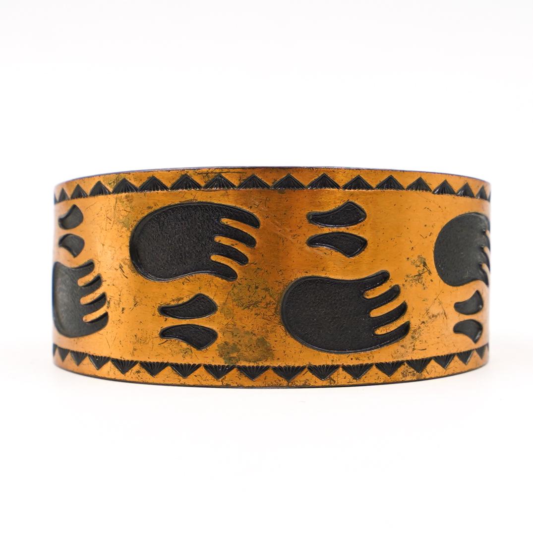 Copper and Bear Claw Cuff Bracelet (1 of 2)