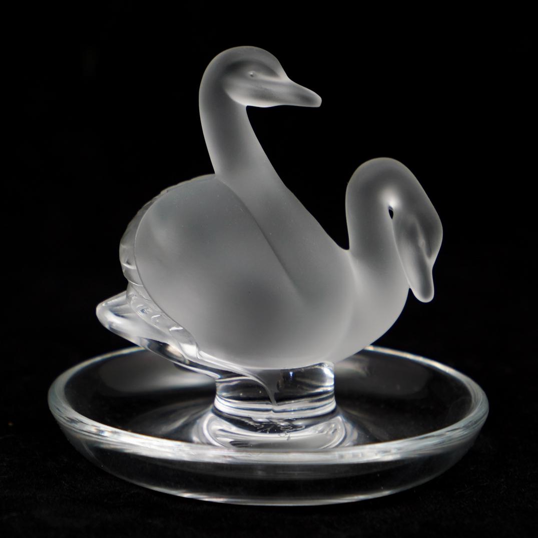 Lalique Crystal Swan Pin Tray (1 of 3)