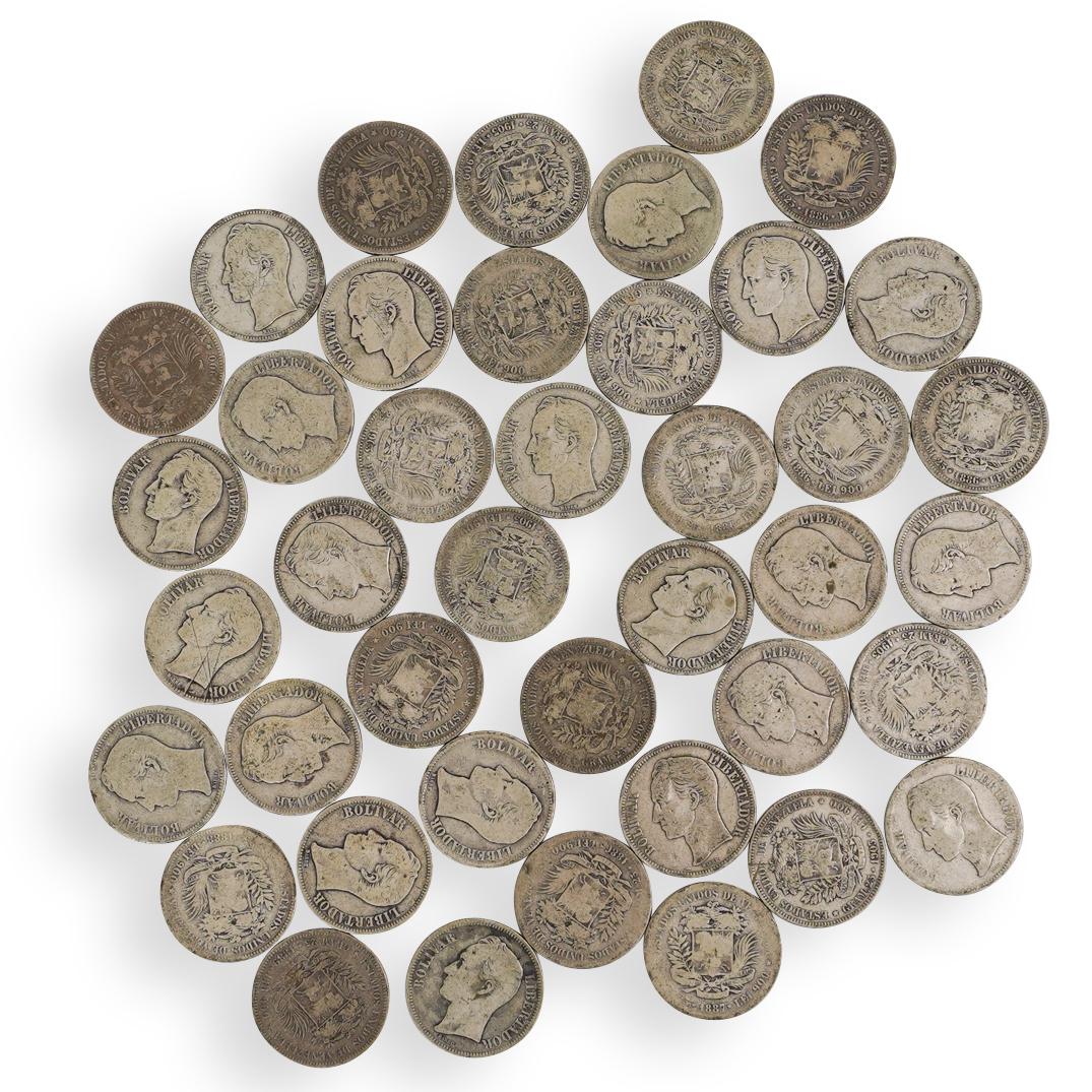 (42 Pc) Venezuela Bolivar 900 Silver Coins (1 of 4)