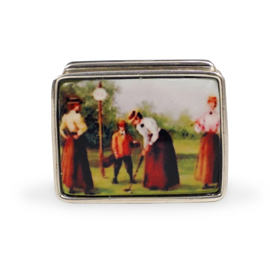 Sterling Silver Enamel Pill Box (1 of 2)