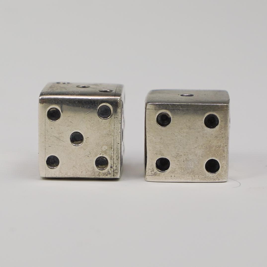 Pair of Mexican Sterling Silver Dice (1 of 2)