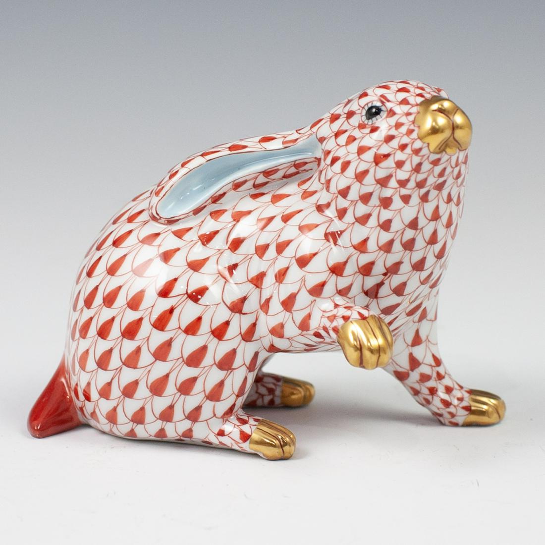Herend Porcelain Fishnet Rabbit (1 of 4)