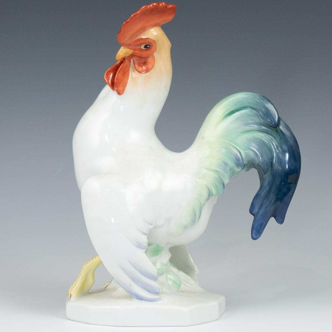 Large Herend Naturalistic Rooster Porcelain (1 of 4)