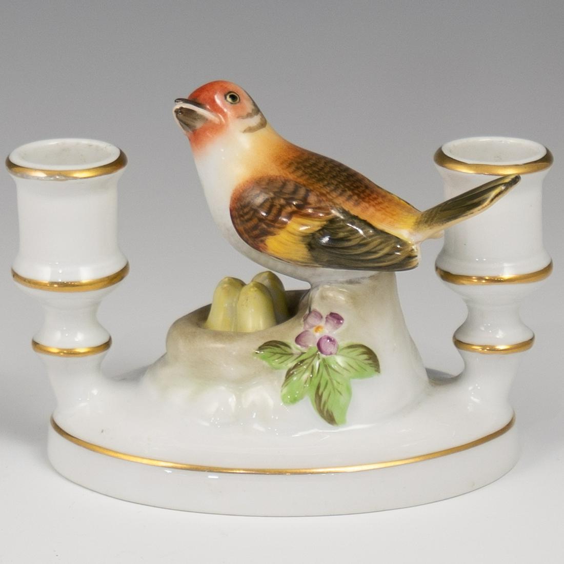 Herend Porcelain "Rothschild" Double Candlestick (1 of 4)