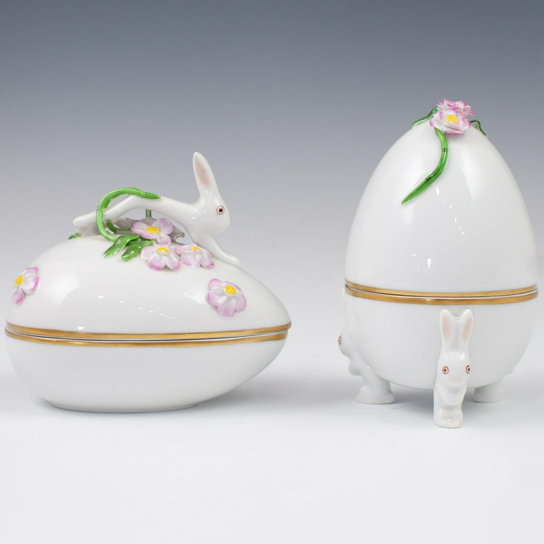 (2) Herend Porcelain Egg Boxes (1 of 6)