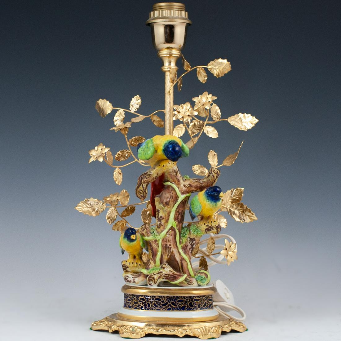 Vintage Mangani Porcelain & Dore Bronze Lamp (1 of 5)