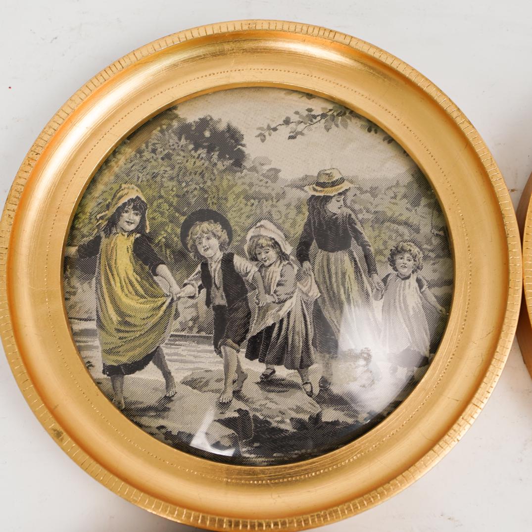 (4 Pc) Needlework Silk on Linen Picture Frames (1 of 5)