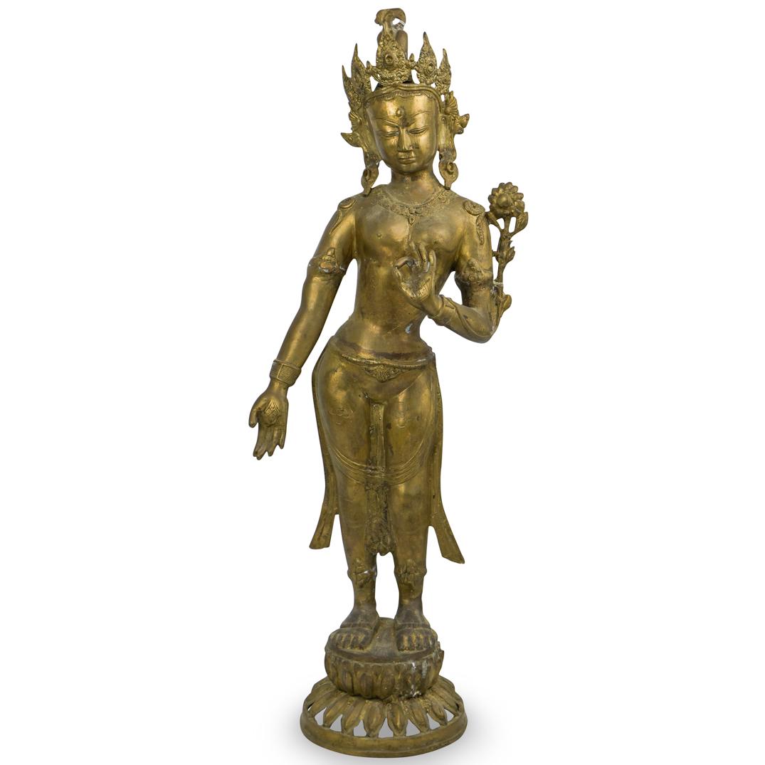 Gilt Bronze Guanyin Sculpture (1 of 7)