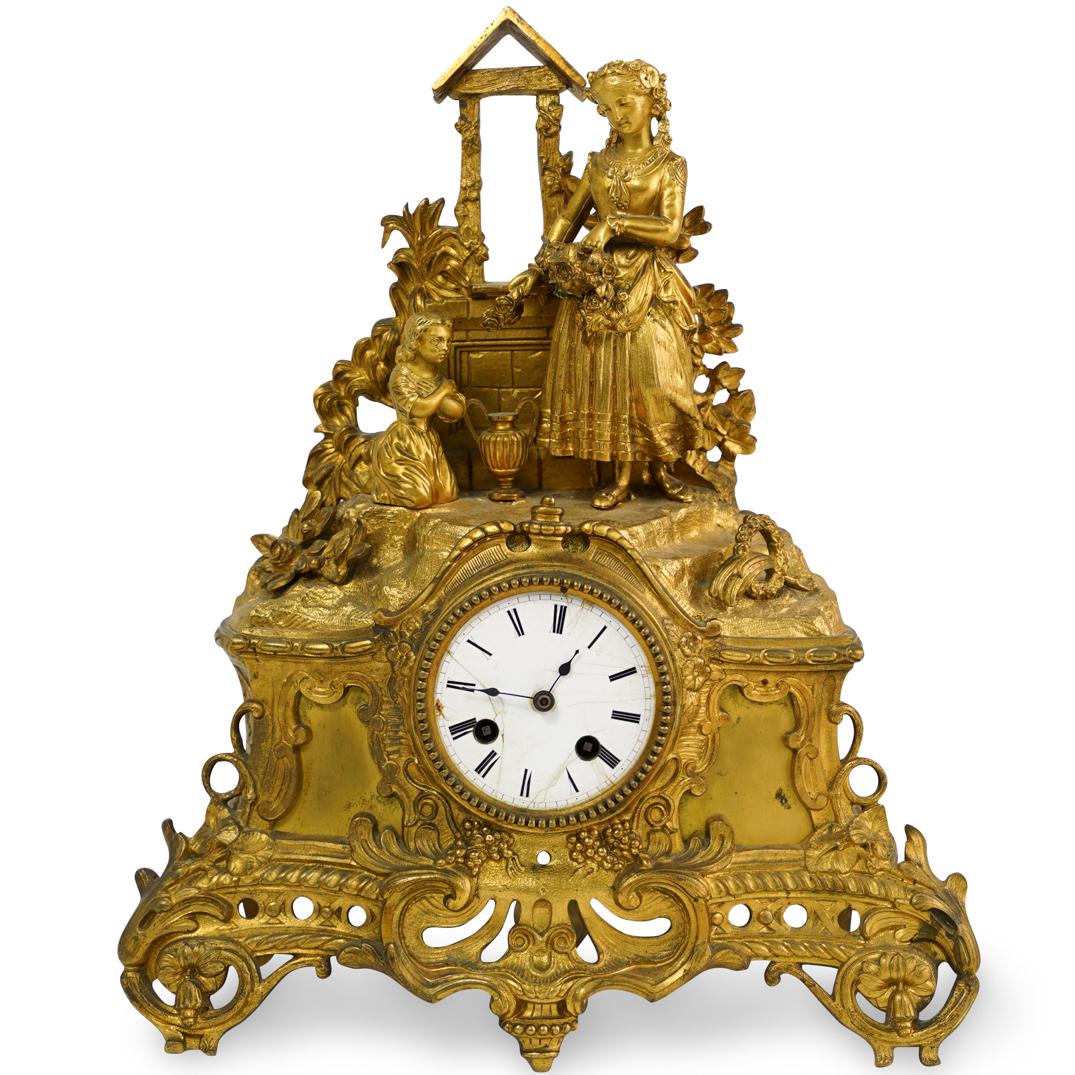 Japy Freres Figural Gilt Bronze Clock (1 of 8)
