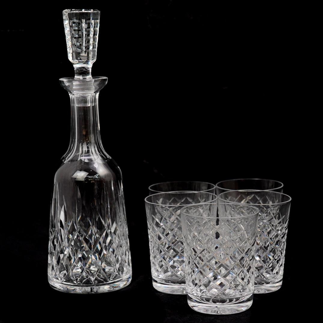 (6 Pc) Waterford Crystal Decanter and Glasses (1 of 4)