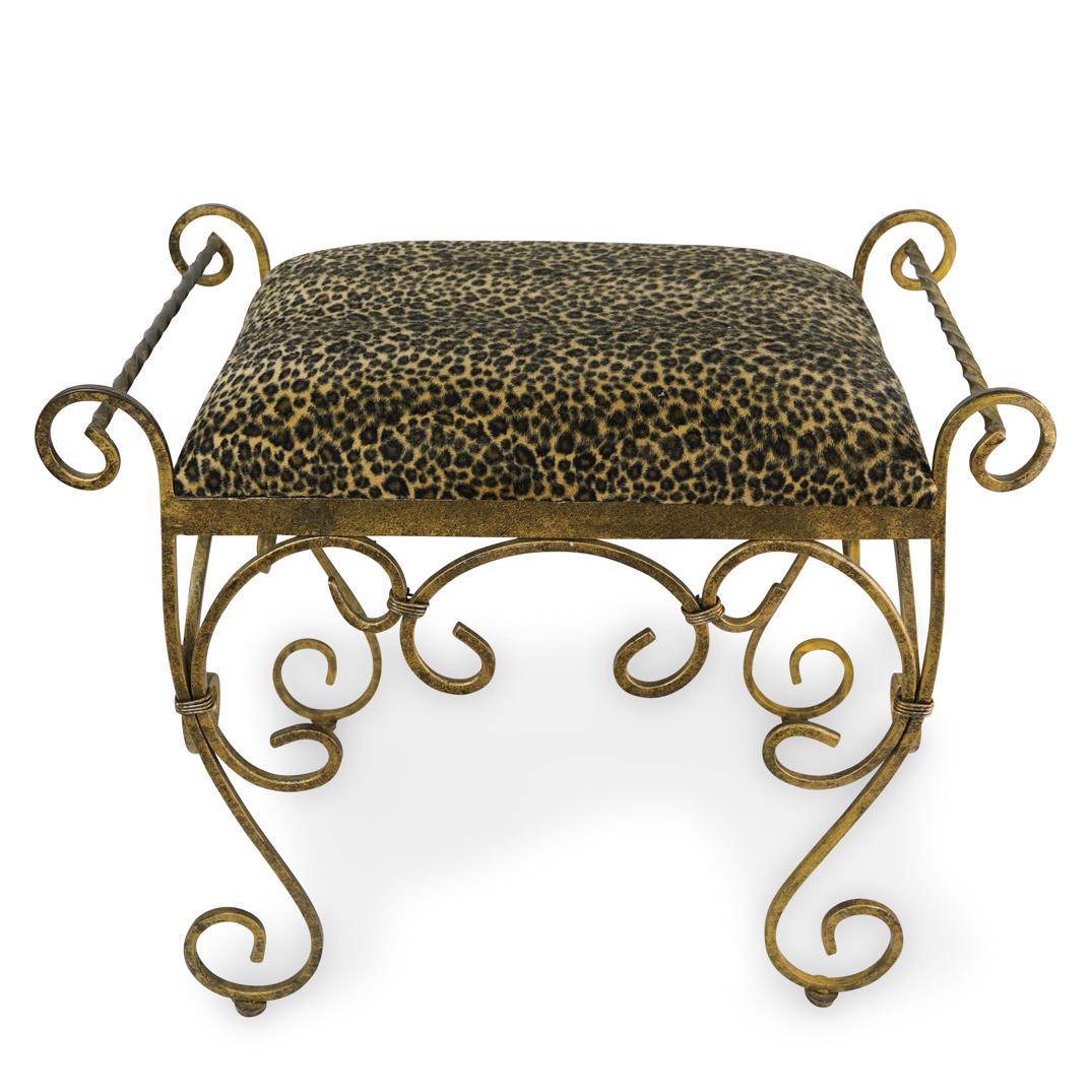 Mid Century Gilt Iron and Upholstered Chair (1 of 4)