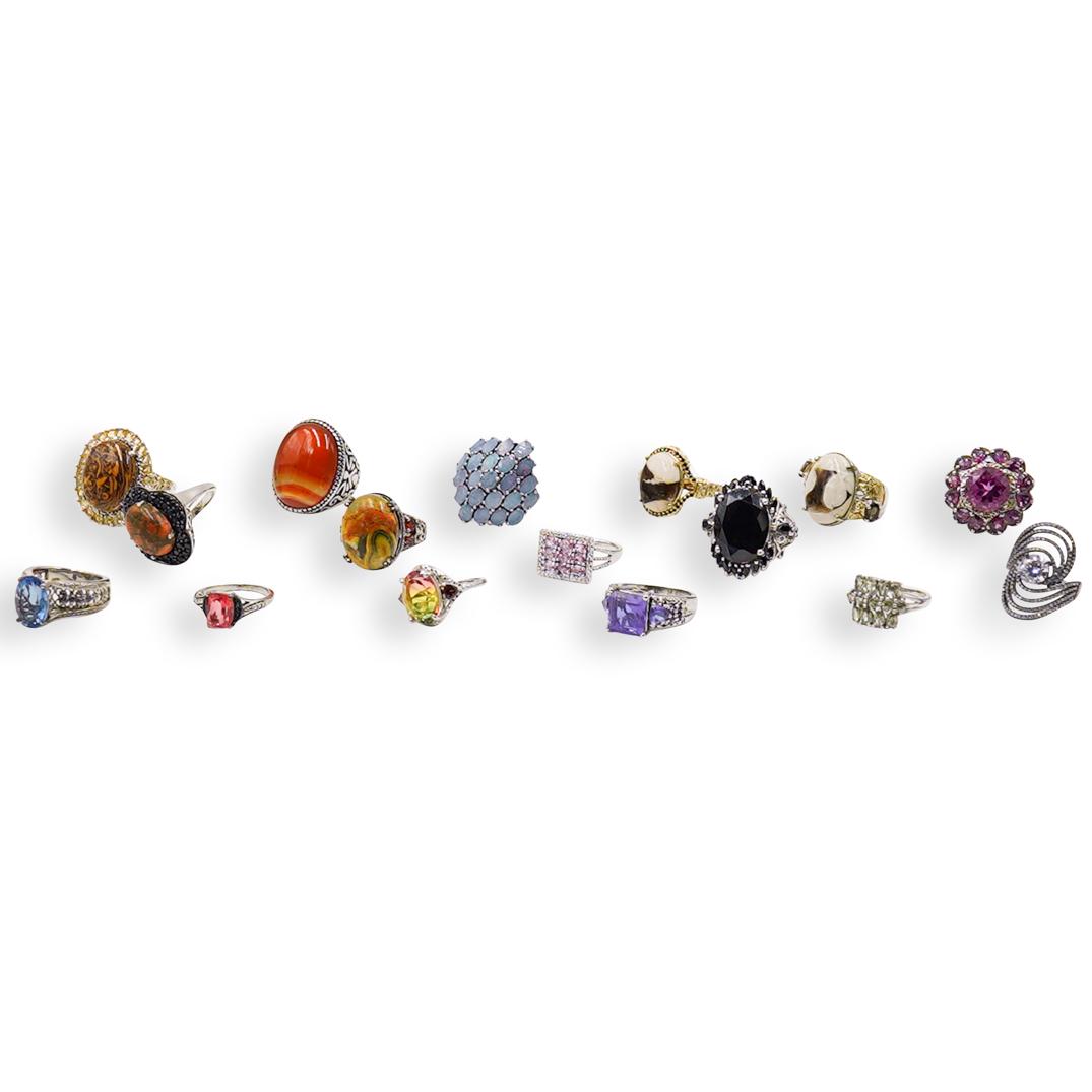 (15 Pc) Assortment of Sterling Silver Rings (1 of 12)