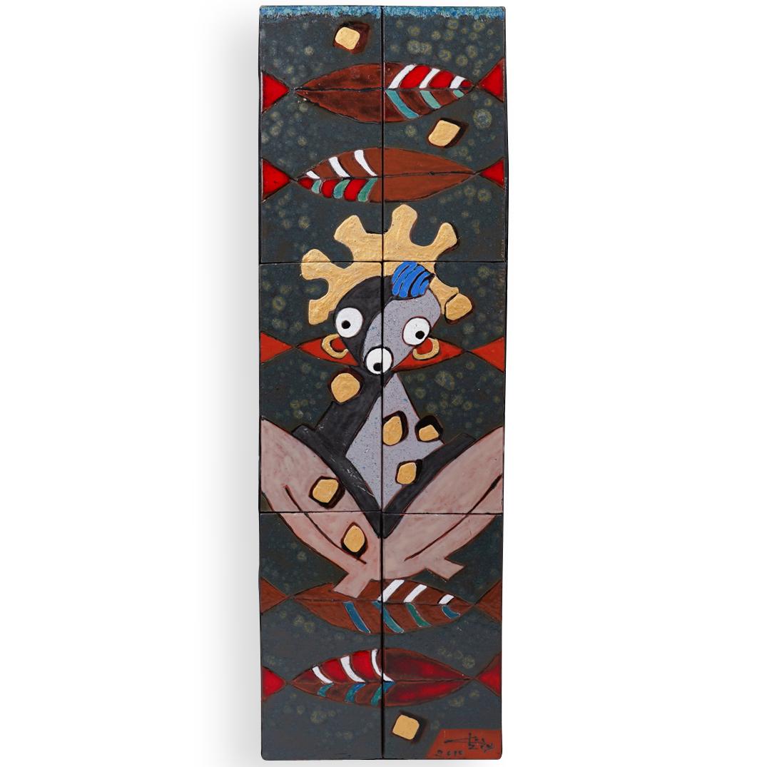 Signed Tile Mosaic on Panel (1 of 4)