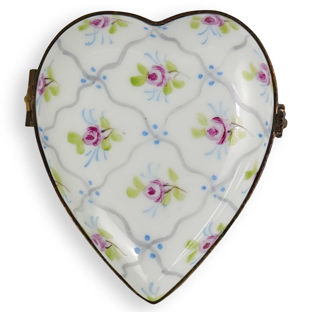 Hand Painted Limoges Heart Trinket Box (1 of 4)