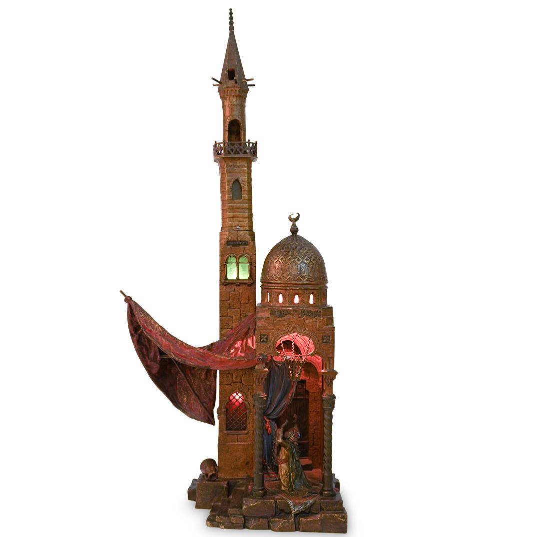 Large Franz Bergman (Austrian, 1861-1936) Bronze Lamp (1 of 8)