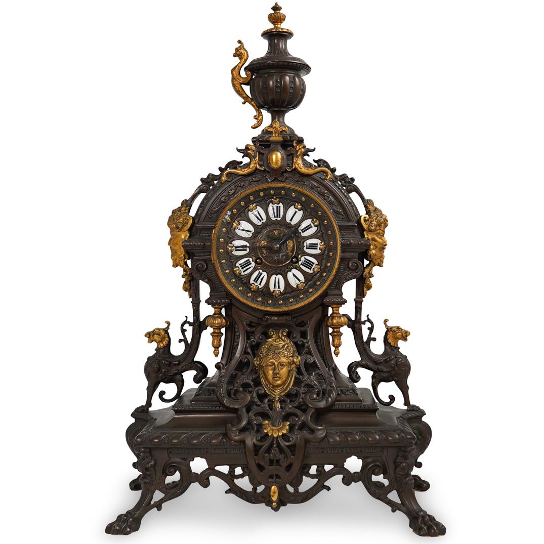 Louis XV-Style Bronze Mantel Clock (1 of 6)