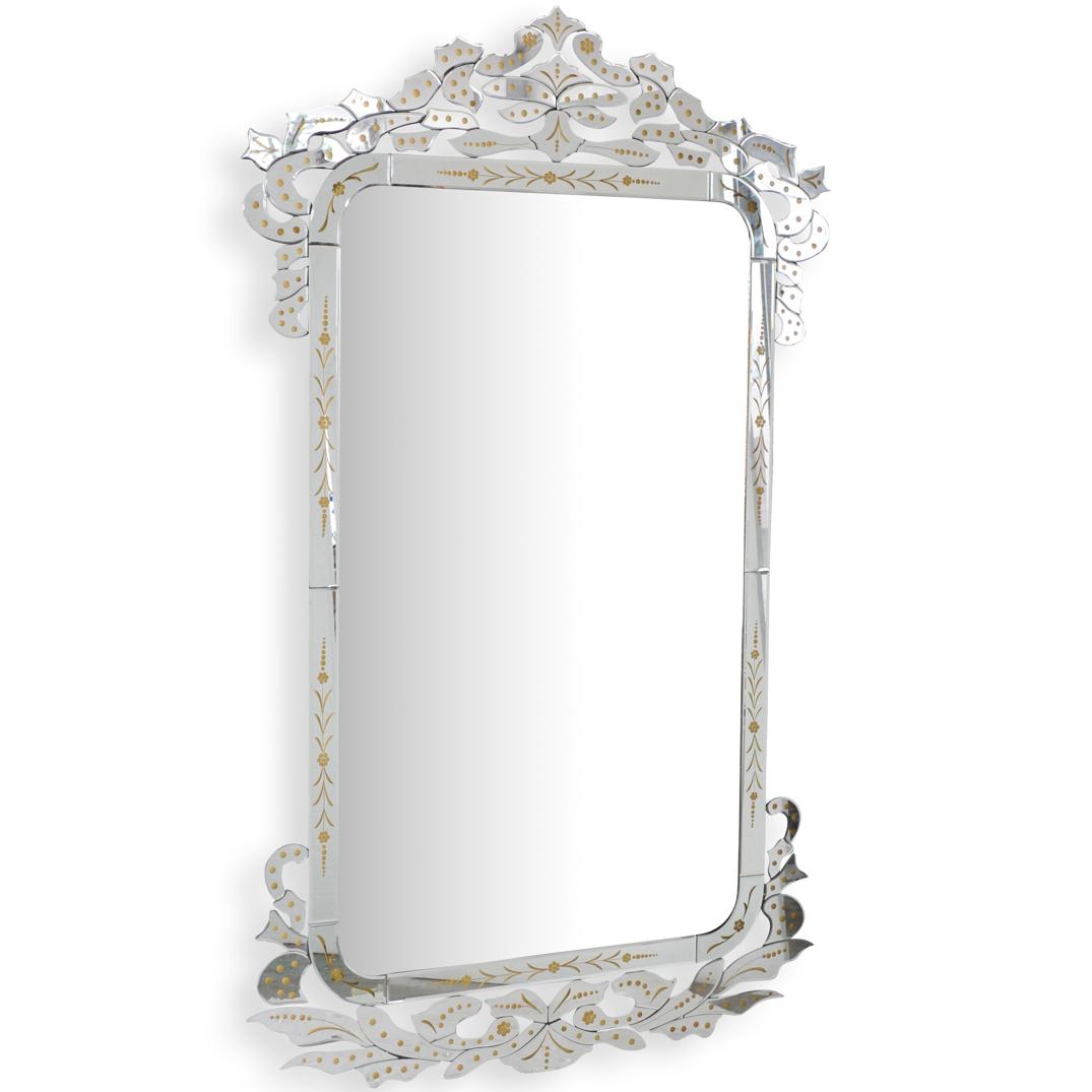 Venetian Style Etched Glass Wall Mirror (1 of 4)