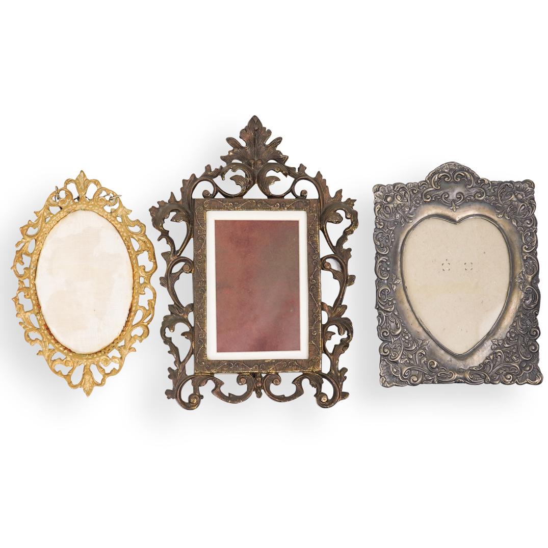 (3 pc) Antique Mixed Metal Picture Frame (1 of 4)