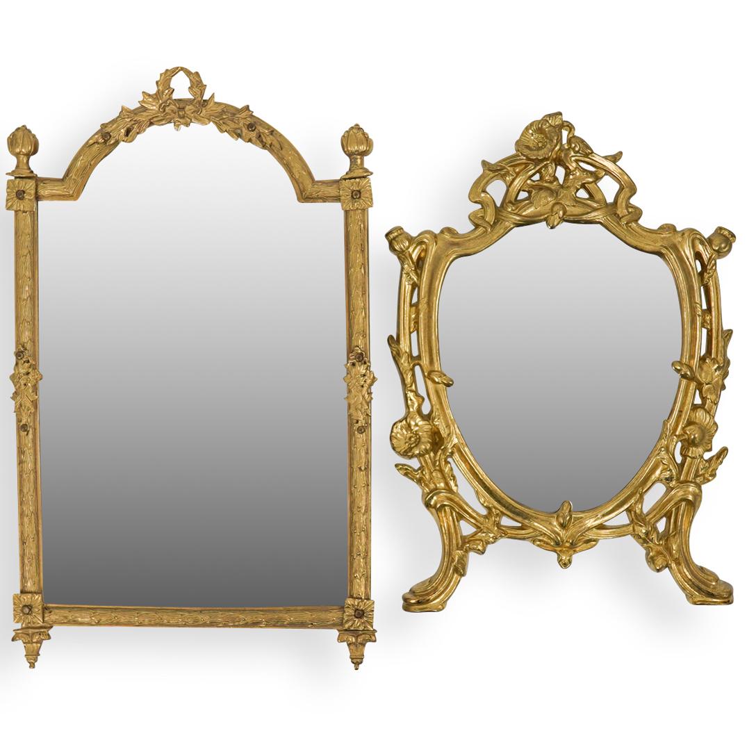(2 Pc) Gilt Bronze Hanging Mirrors (1 of 6)