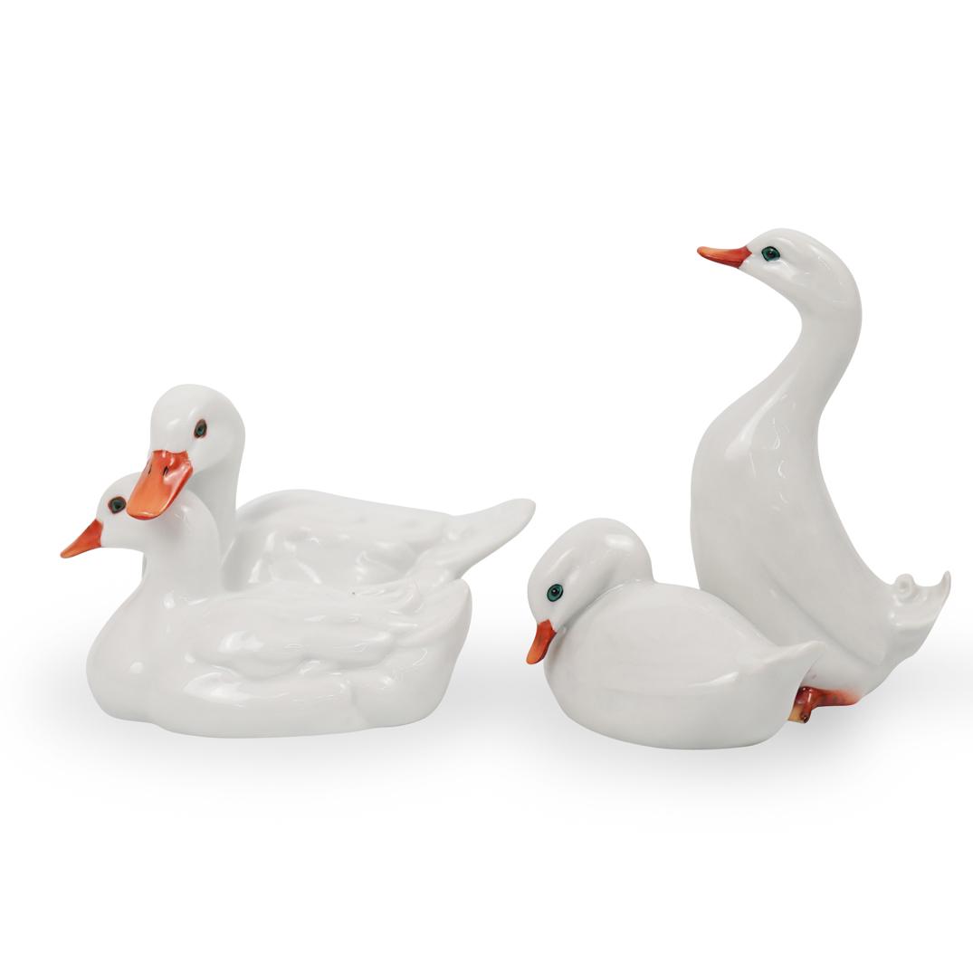 (3 Pc) Herend Porcelain "Double Ducks" Figurines (1 of 4)