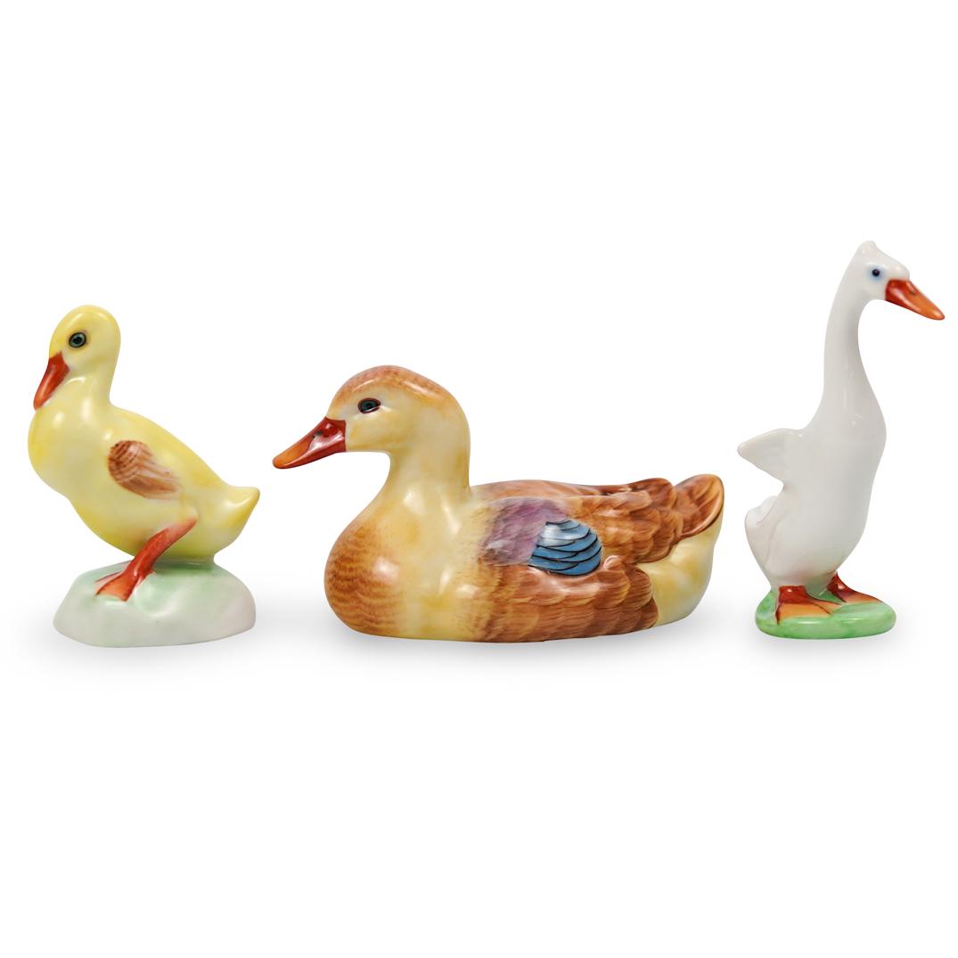 (3 pc) Herend Porcelain Duck Figurines (1 of 6)